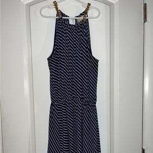 MK BLUE AND WHITE WITH GOLD CHAIN STRAPS